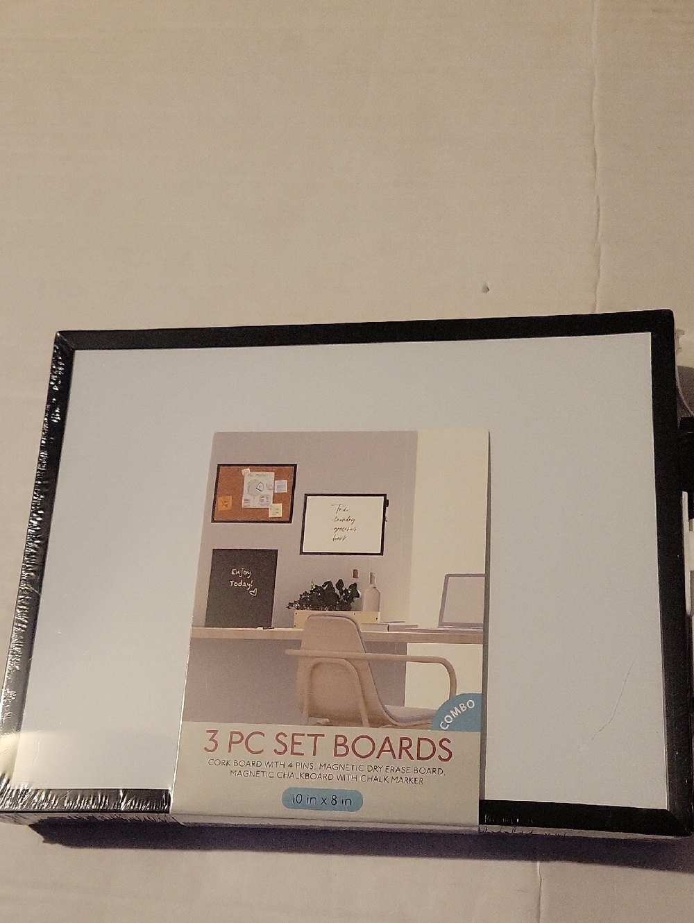 3 PC Set Boards - White Magnetic Dry Erase with Black Frame